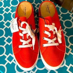 NWT St John’s Bay orange slip-on boating shoes!